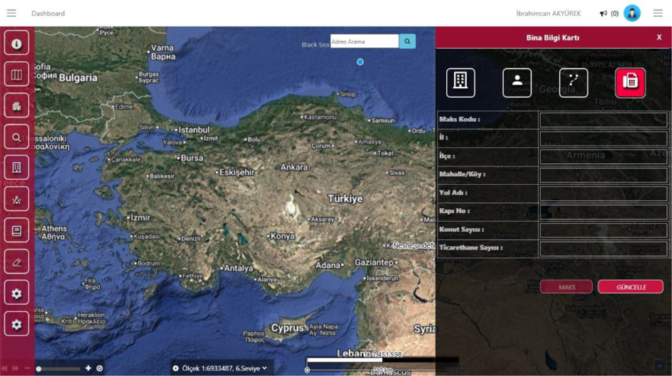 Bina Bilgi Kartı – MAKS Sekmesi